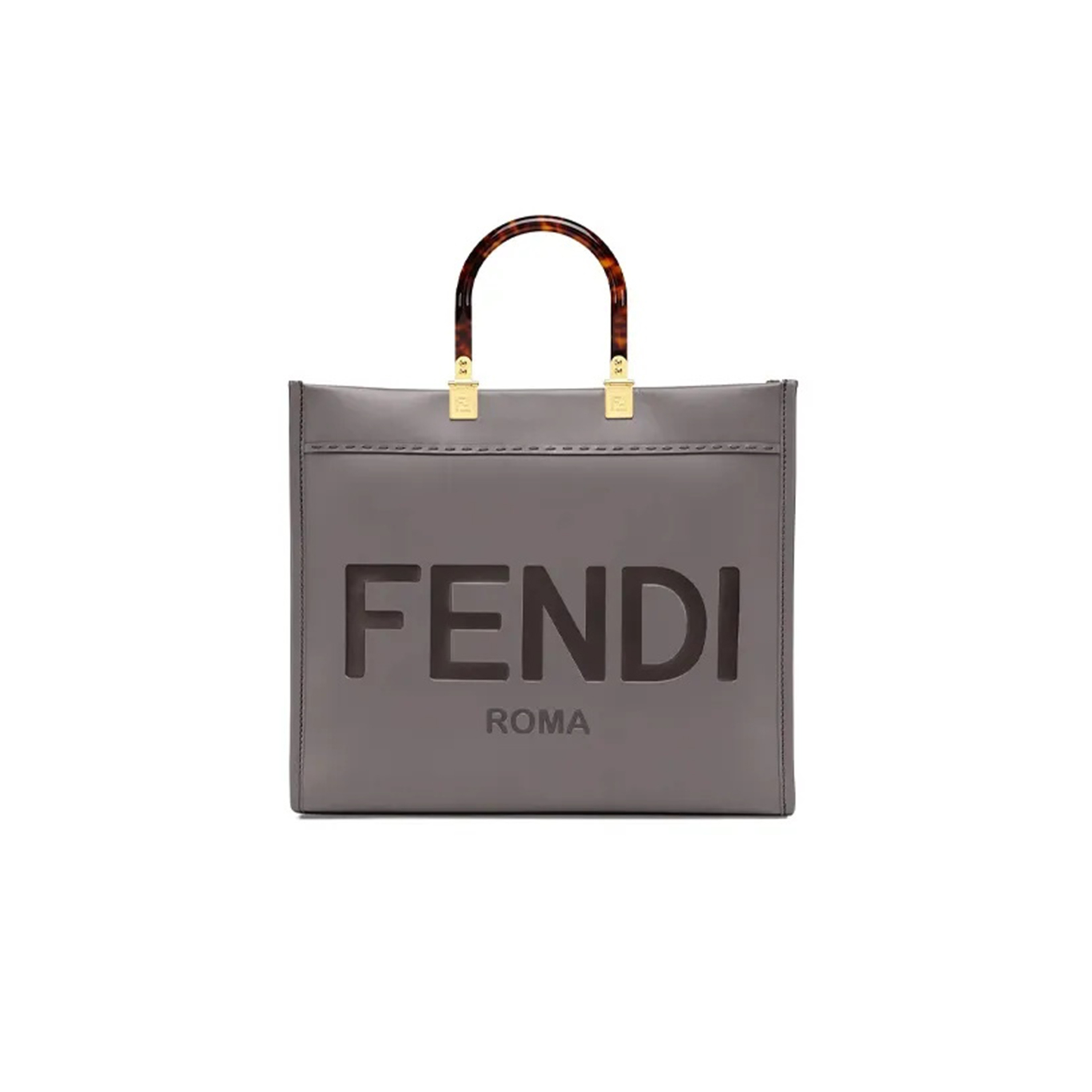 F**di sunshine medium gray leather tote bag 8bh386abvlf1bzc (35*31*17cm)